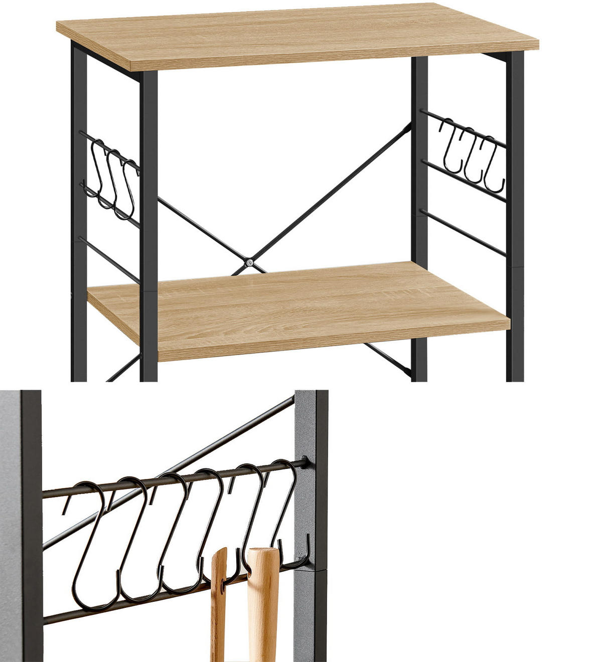 SCHRANK auf rädern, sonoma-eiche/schwarz - Beige, Holzwerkstoff (60/89/40cm)