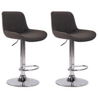 BARHOCKER 2er Set Lentos Stoff chrom dunkelgrau - Chromfarben/Dunkelgrau, Textil/Metall (50/108/50cm) - TPFLiving