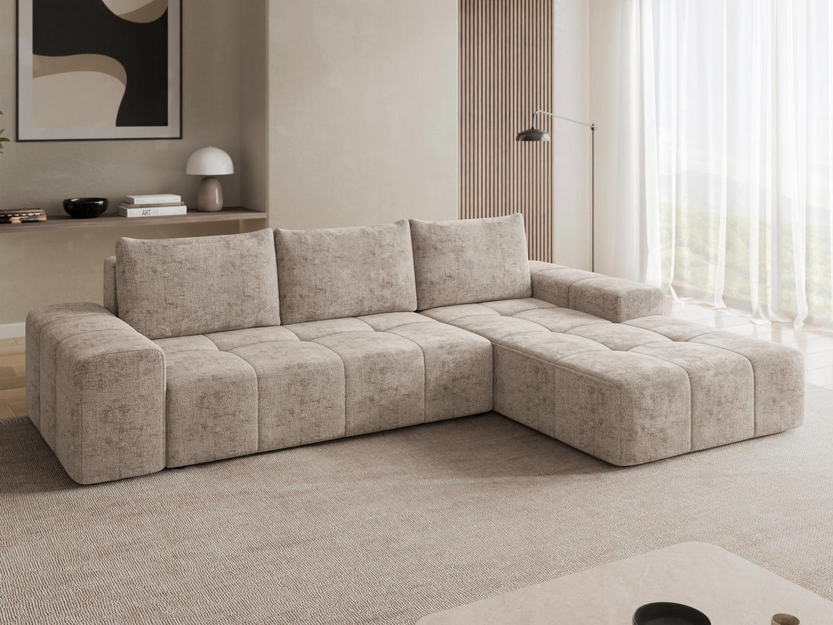 COLTAR Tonseo L, Dreapta - cappuccino/negru, material plastic/material textil (173/275cm) - MIRJAN24