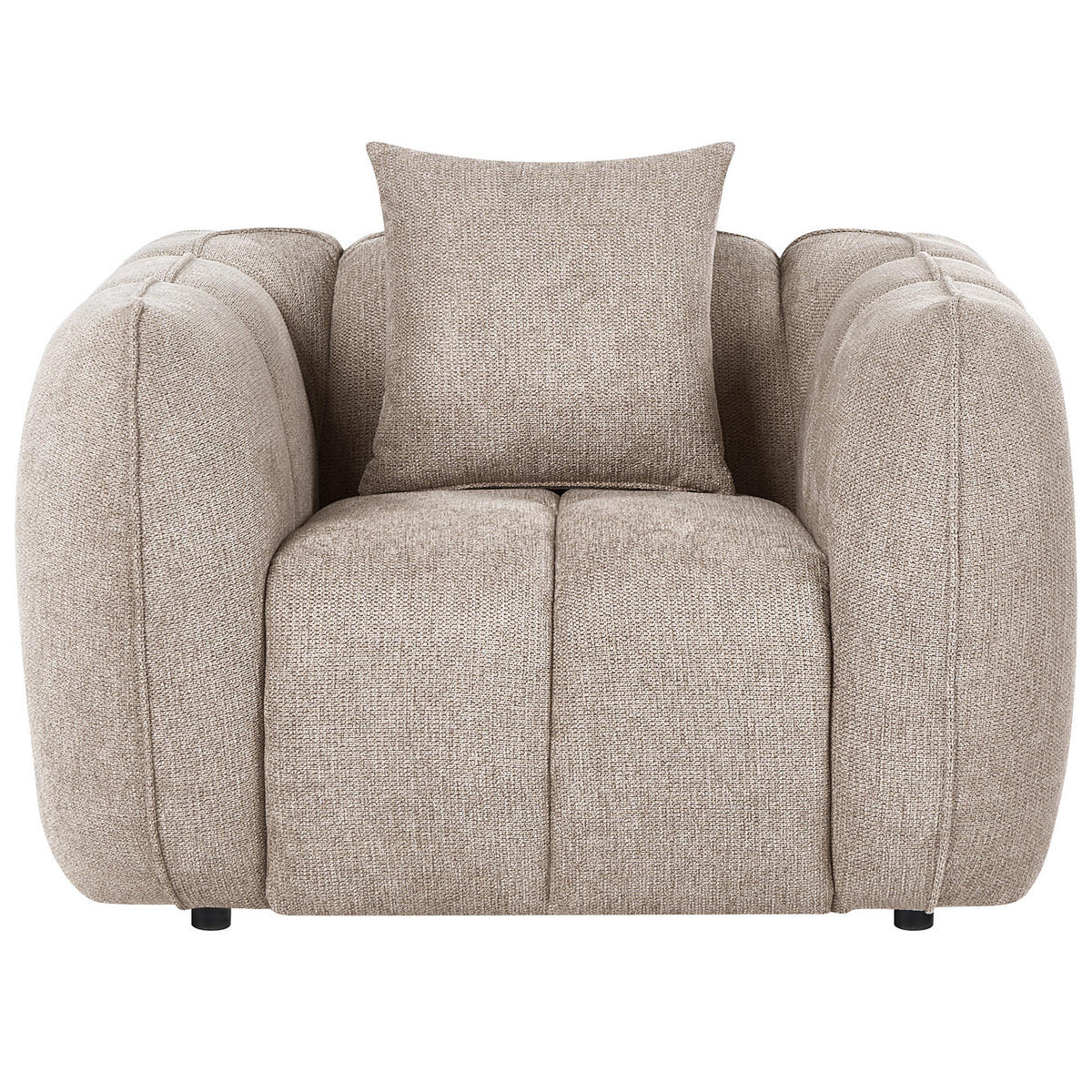 SESSEL Stoff Taupe Ness - Taupe, Textil (114/69/89cm) - Beliani