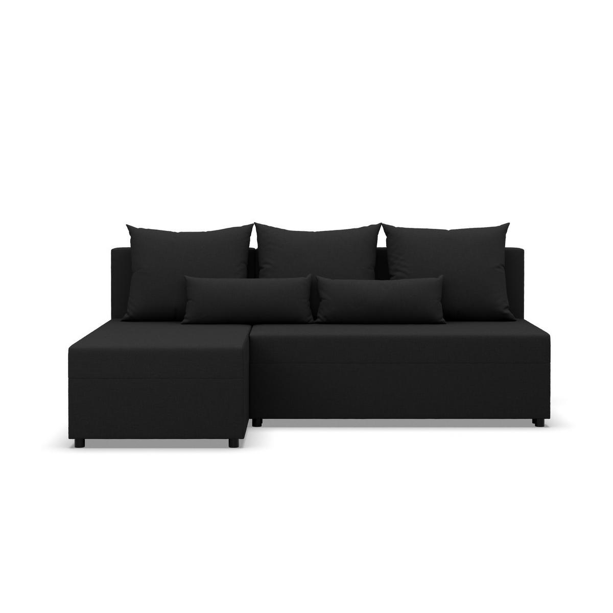 ECKSOFA MIT SCHLAFFUNKTION FERMO BONELL Schwarz - Schwarz, Textil (137/201cm) - Mebligo
