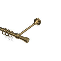 GARDINENSTANGE Primus Lucan 120 cm, 1-läufig, 16 mm Ø Messing Antik - Messingfarben/Bronzefarben, Metall (120cm) - INTERDECO