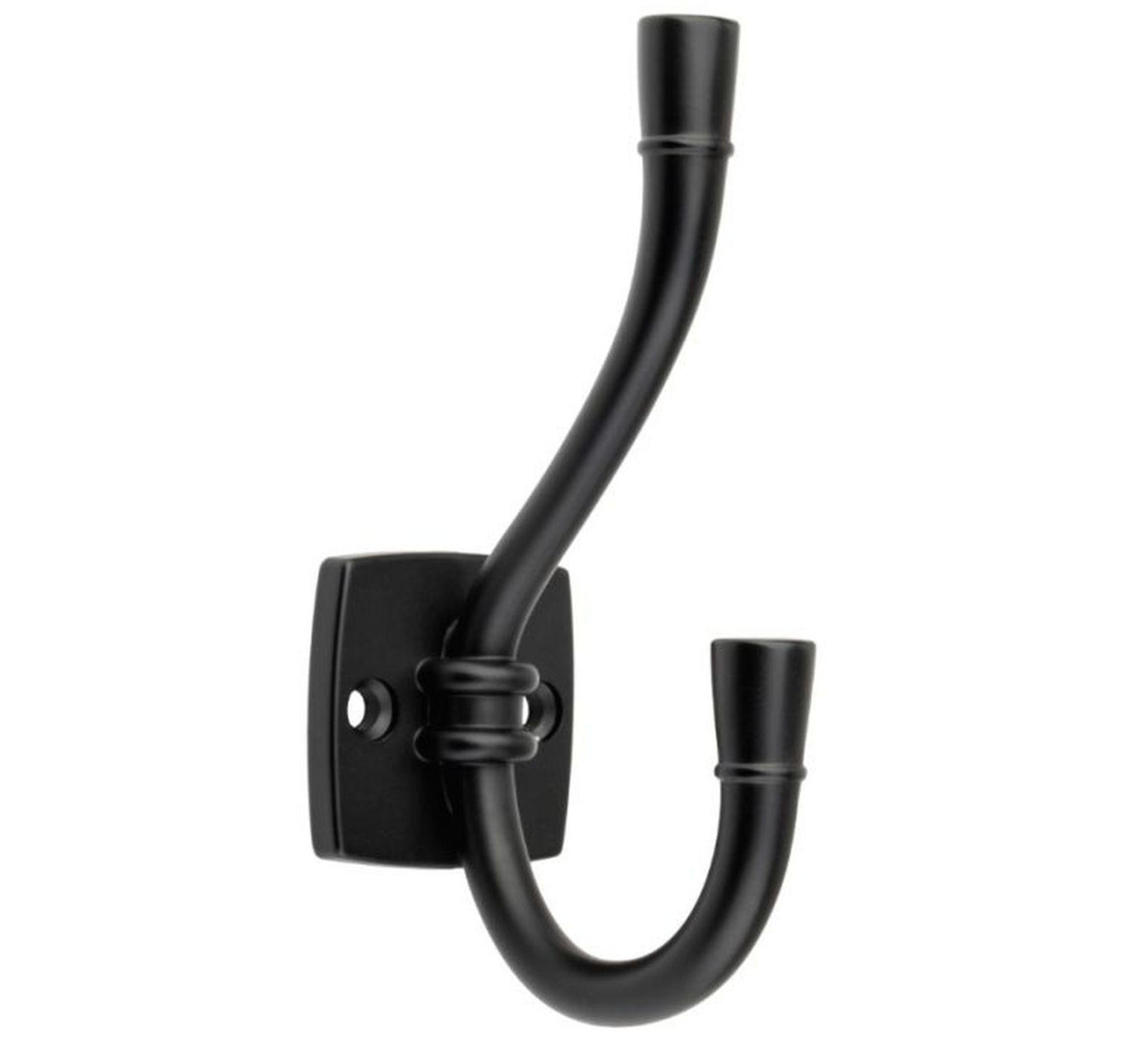GARDEROBENHAKEN Argo Schwarz matt Wandmontage Paneel modern mit Holzschrauben - Schwarz, Metall (4/12/12cm) - Livingpoint24