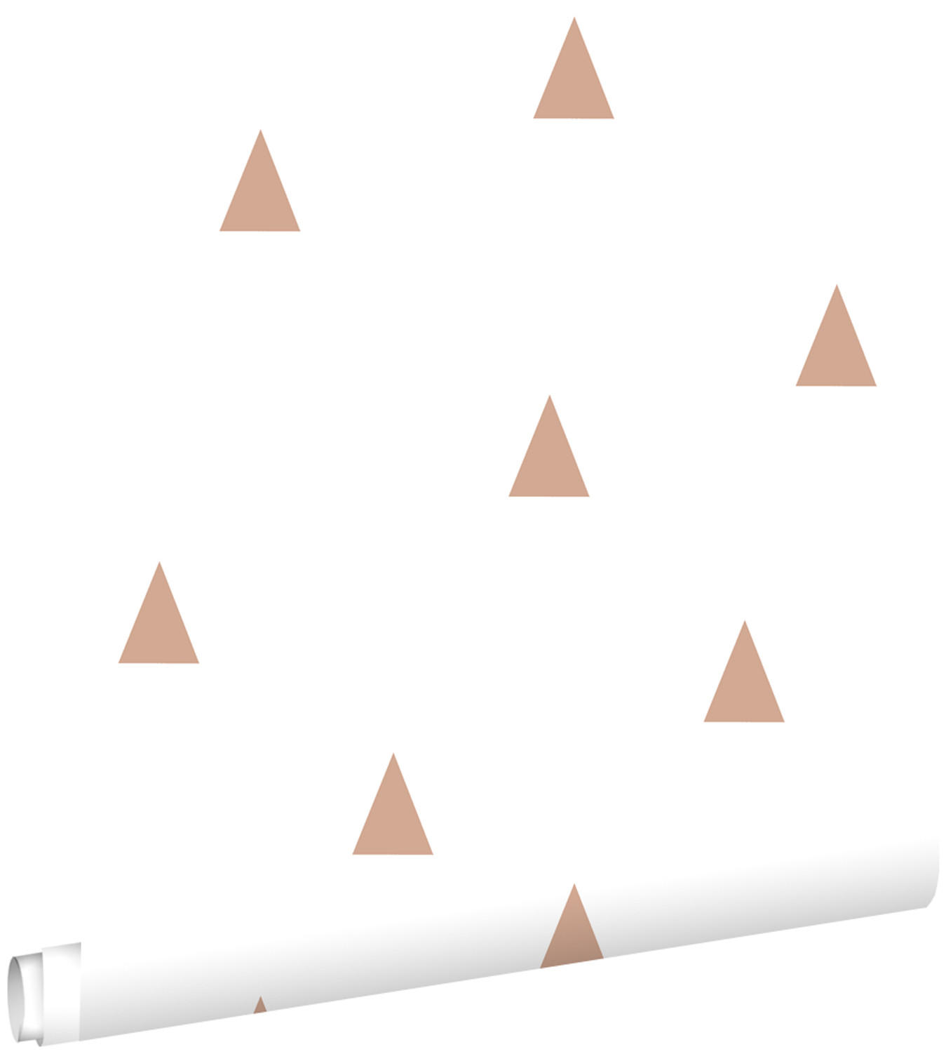 TAPETE grafische kleine Dreiecke 53 cm x 10.05 m - Weiß, Papier (53/0.1cm) - ESTAhome