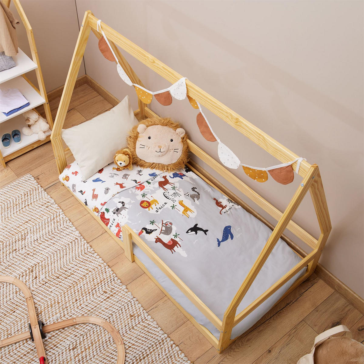 HAUSBETT LUSIA 80X160 CM - Naturfarben, Holz (85/125/164cm) - IDIMEX