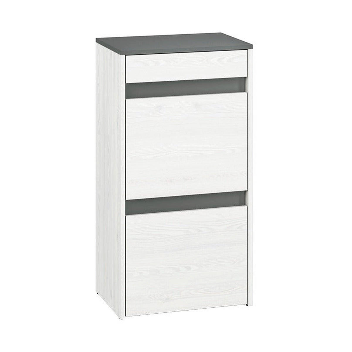 SCHUHSCHRANK – 50 cm – Hyga – Weiß / Eichefarben – Höhe 94 cm - Eichefarben/Weiß, Holzwerkstoff (50/94/34cm) - hi-markt