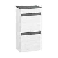 SCHUHSCHRANK – 50 cm – Hyga – Weiß / Eichefarben – Höhe 94 cm - Eichefarben/Weiß, Holzwerkstoff (50/94/34cm) - hi-markt