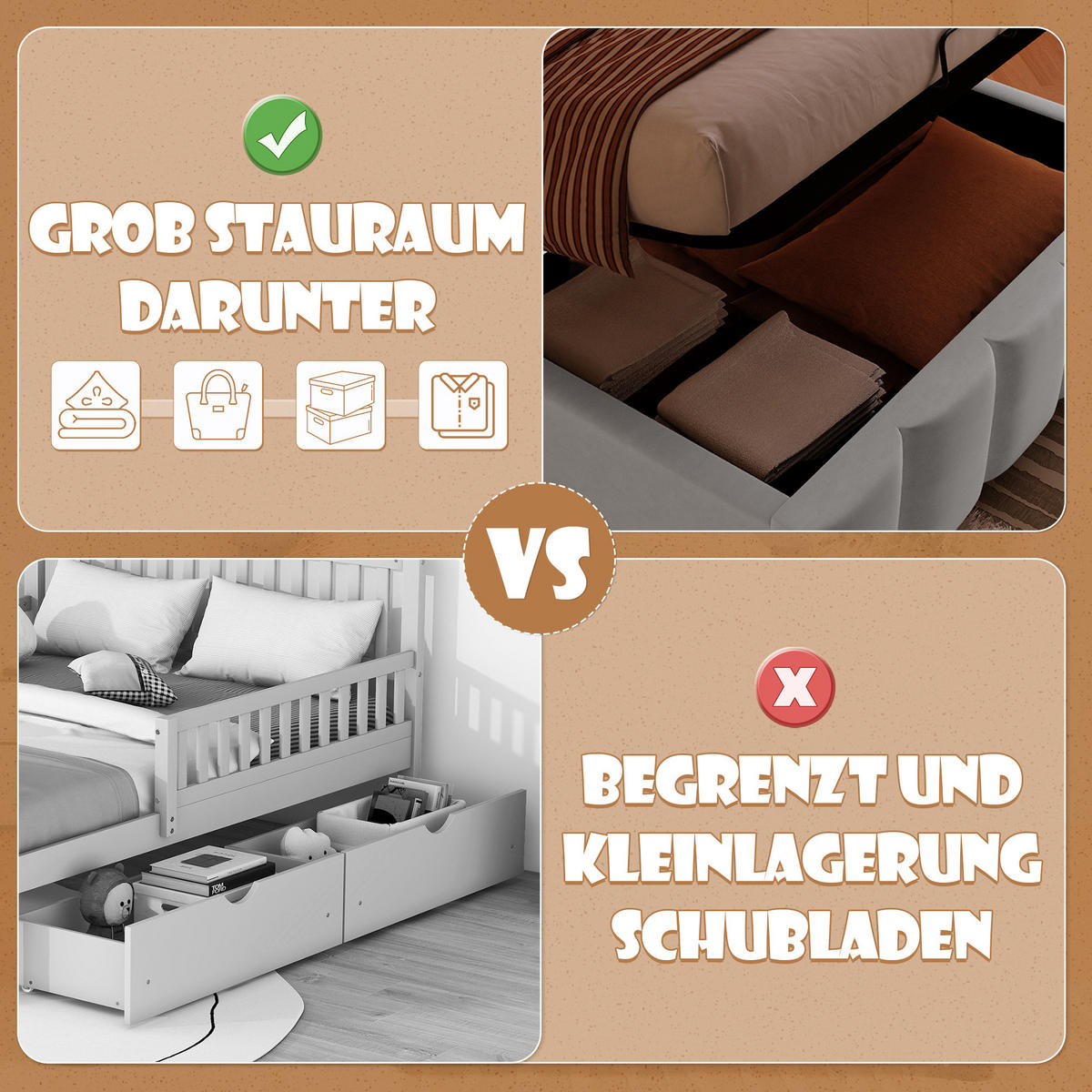 POLSTERBETT aus Samt 90x200 cm Grau mit LED-Beleuchtung, verstellbarem Kopfteil und hydraulischem Bettkasten - Grau, Textil (90/200cm) - Modfu