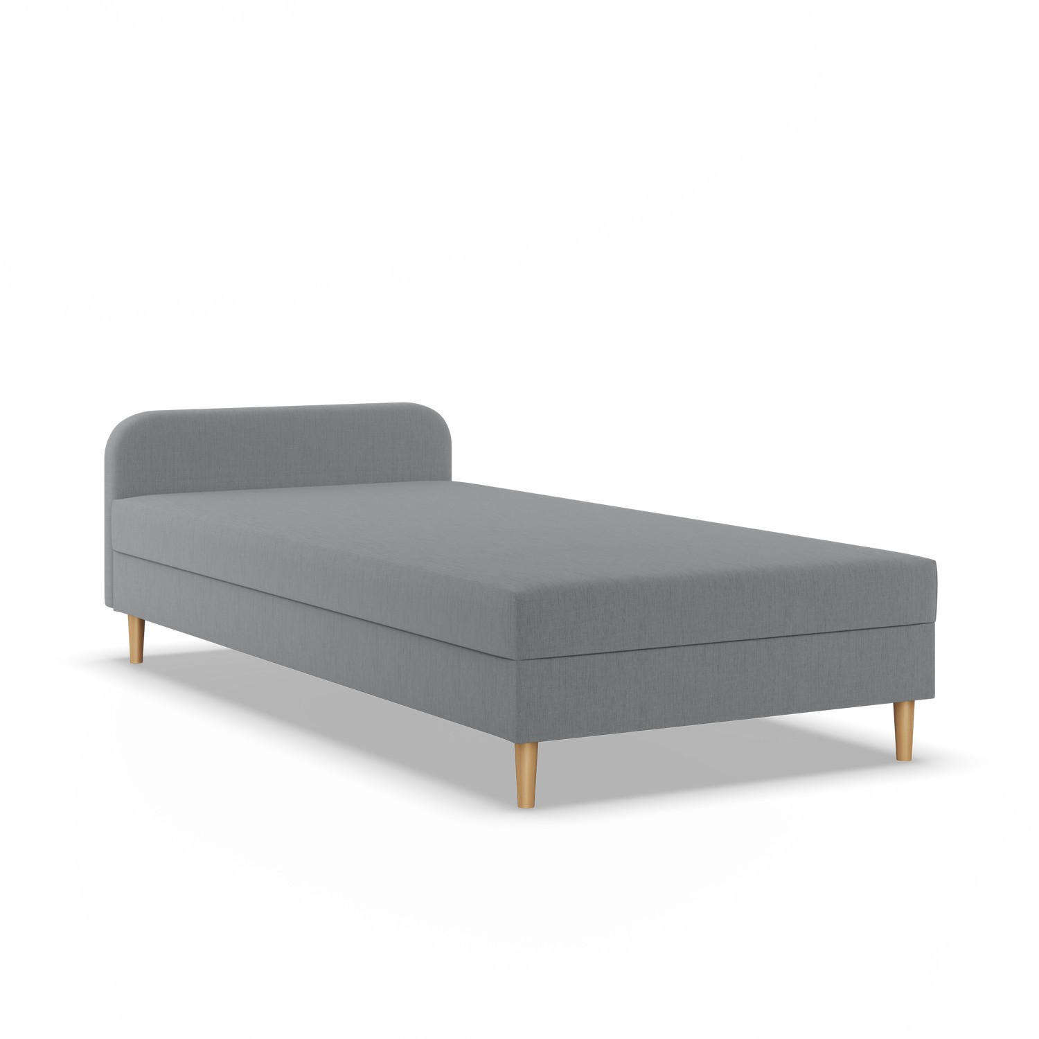 BOXBETT MIT KOPFTEIL 120x200 CASPE, Grau - Hellgrau, Textil (120/200cm) - Mebligo