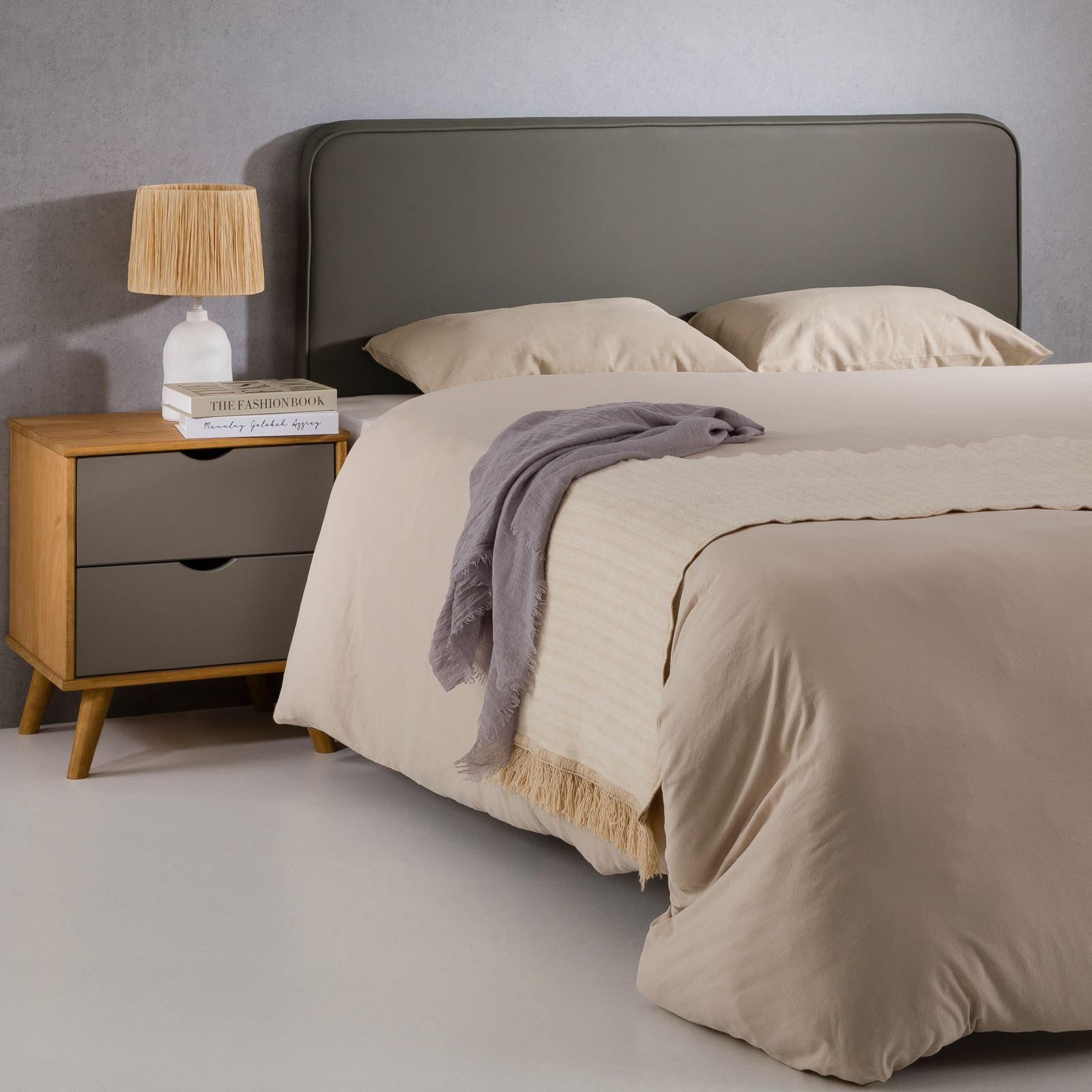 KOPFTEIL NAOFE 120X190 CM - Grau, Textil (120/68/6cm) - IDIMEX