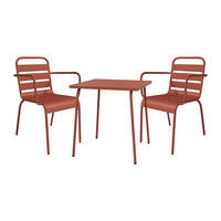 GARTENESSGRUPPE im Set - 2 -Sitzer - Stahl - terracotta - MIRMANDE - Braun, Metall - Vente-Unique