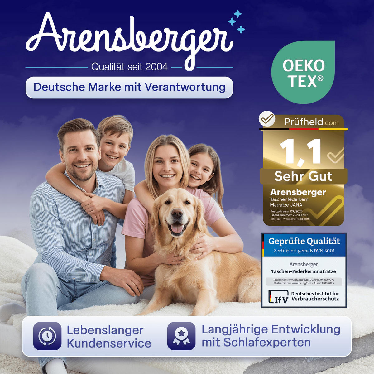 Taschenfederkern Matratze JANA, 140x200cm - Weiß, Textil (140/200cm) - Arensberger