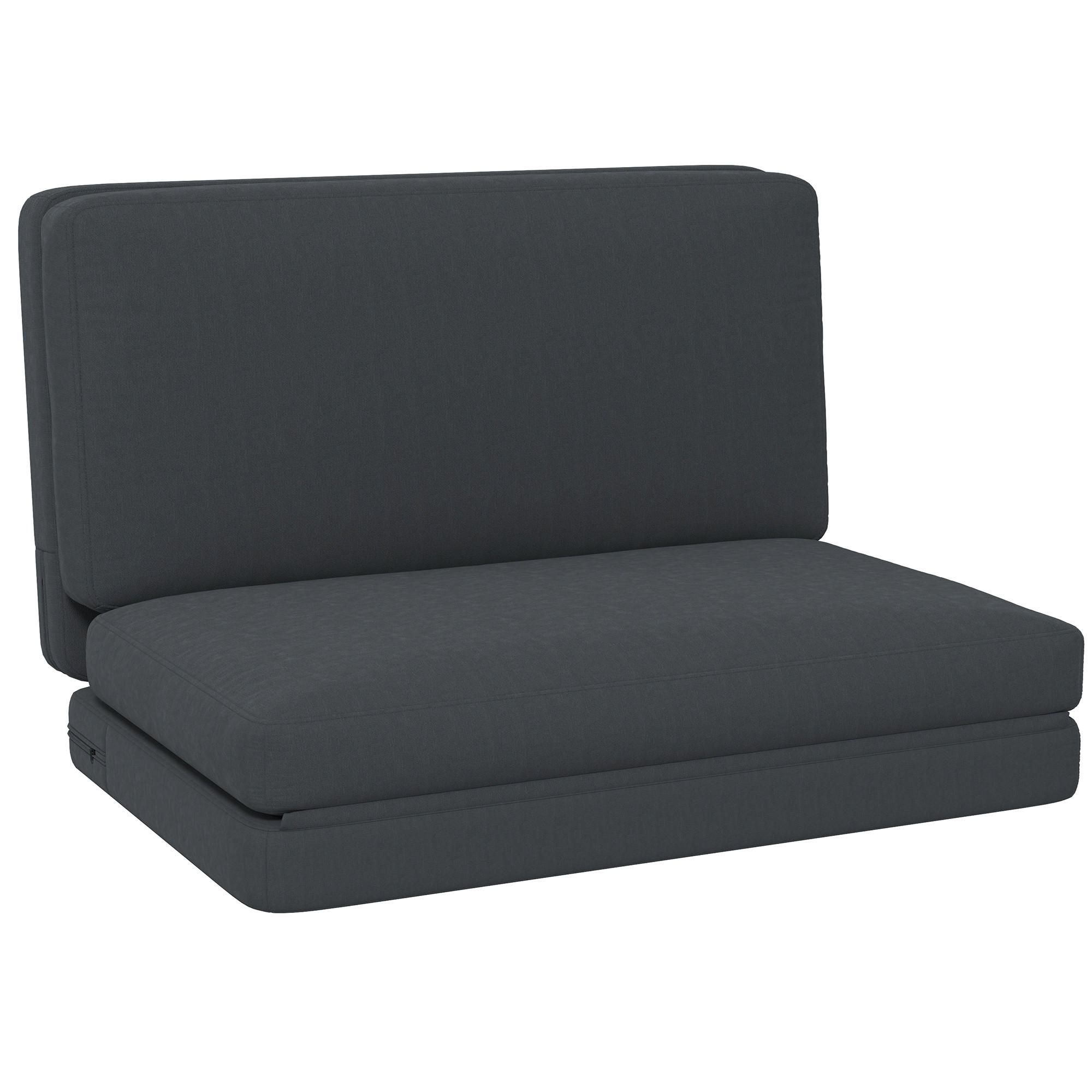 BODENSOFA 3-in-1, bis 240 kg belastbar, Dunkelgrau - Dunkelgrau, Kunststoff (270/10/138cm) - HOMCOM