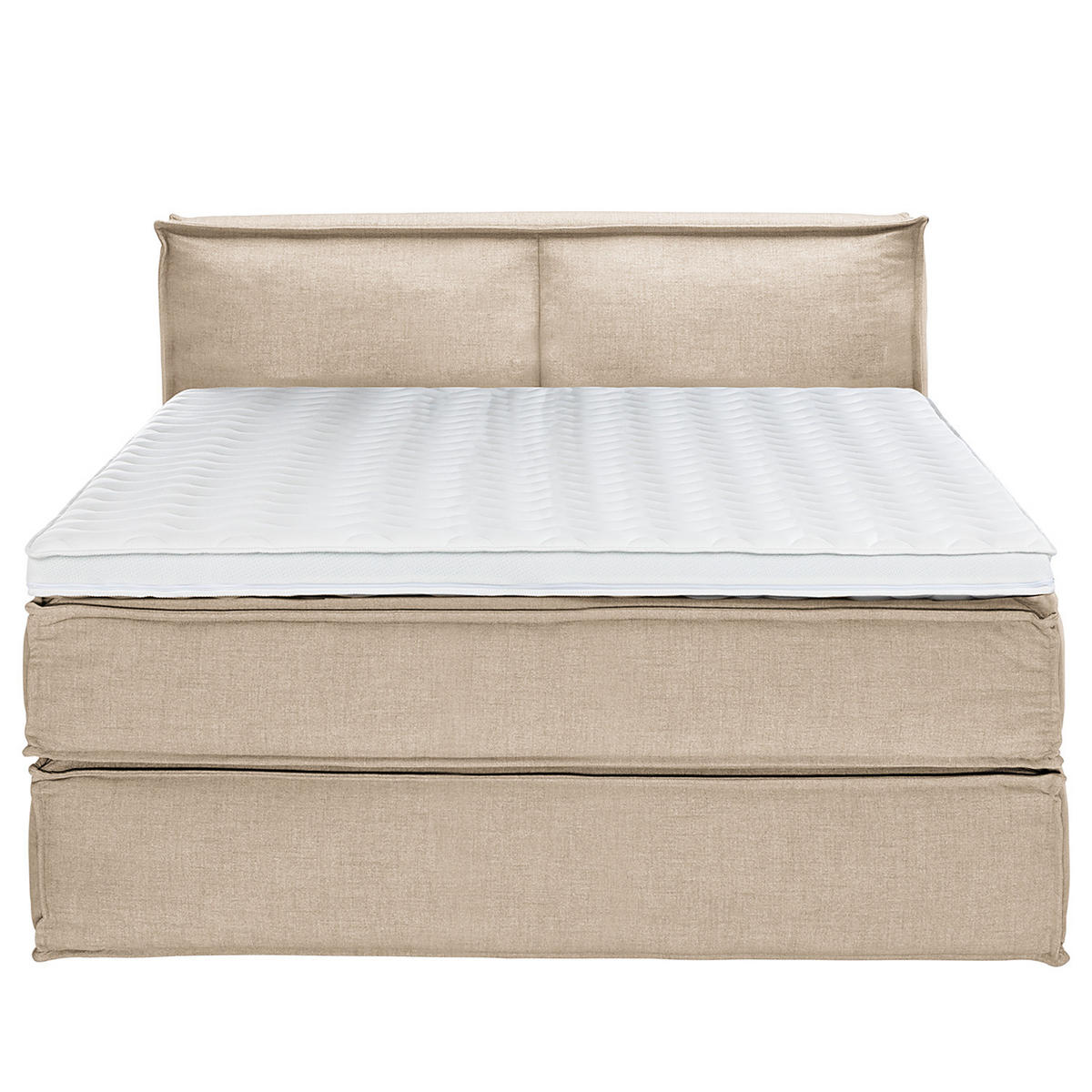 BOXSPRINGBETT mit Kopfteil - Premium - Beige, Textil (160/220cm) - home24