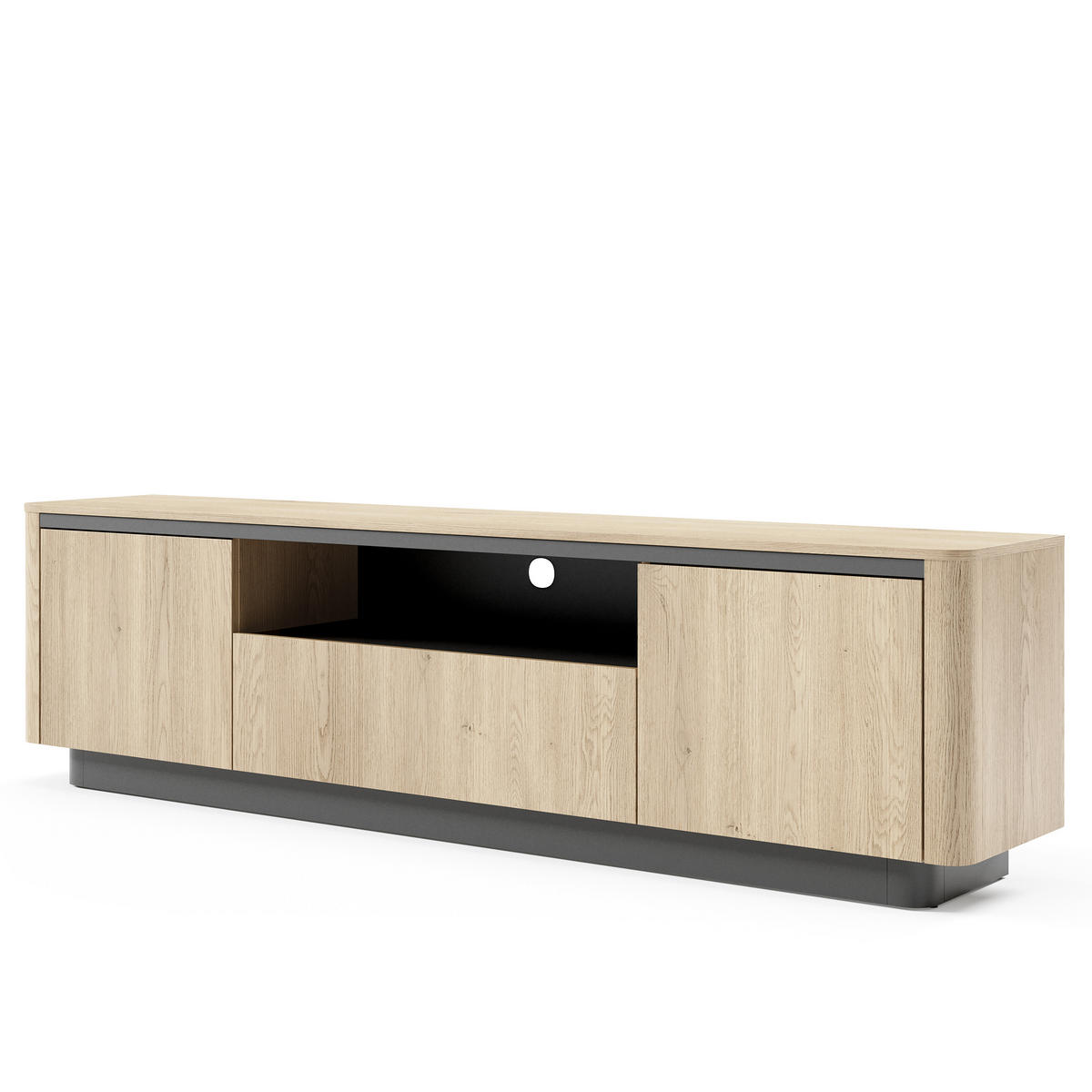 LOWBOARD OMBRA 200/54,9/38,1 cm, Eichefarben - Eichefarben, Holzwerkstoff (200/54.9/38.1cm) - MASSENO