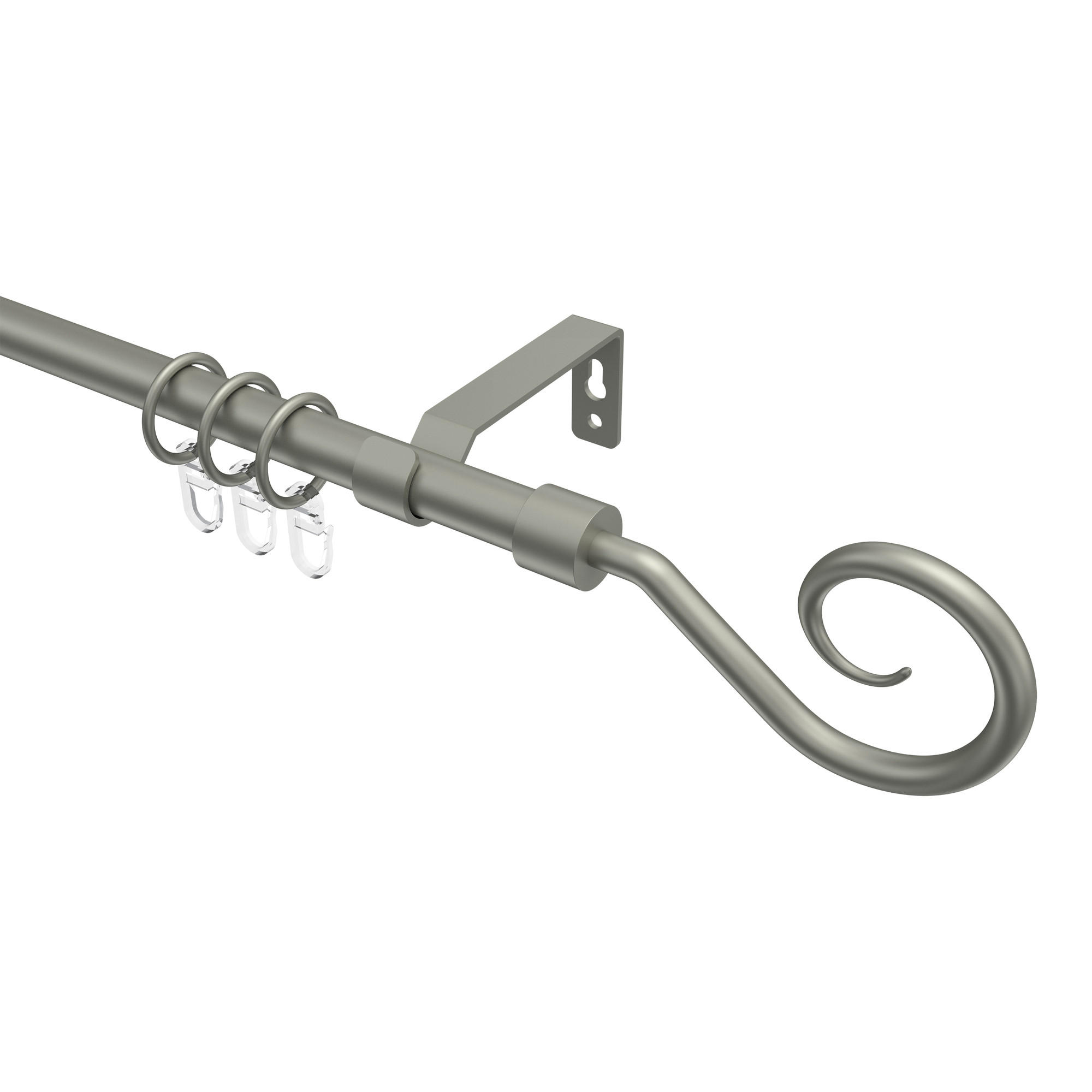 GARDINENSTANGE Olymp Allegra 480 cm (geteilt in 3 x 160 cm), 1-läufig, 16 mm Ø Chrom matt - Chromfarben/Nickelfarben, Metall (480cm) - INTERDECO