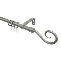 GARDINENSTANGE Olymp Allegra 140 cm, 1-läufig, 16 mm Ø Chrom matt - Chromfarben/Nickelfarben, Metall (140cm) - INTERDECO