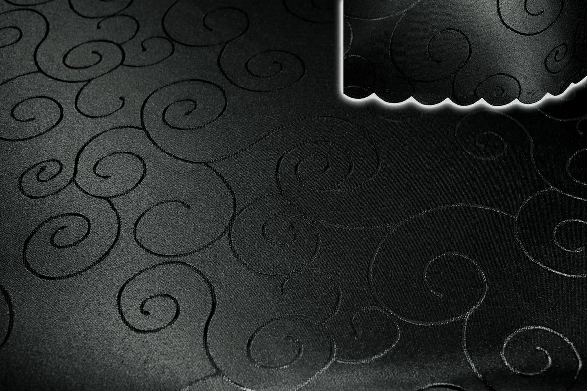 TISCHDECKE 160/400 cm oval Ornamente Schwarz - Schwarz, Textil (160/400cm) - TiborTex
