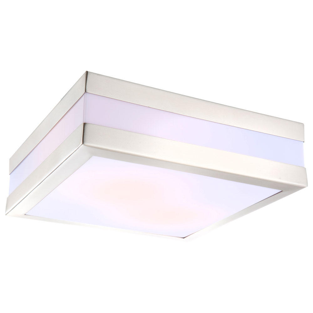 LED AUßENDECKENLEUCHTE Edelstahl Silber CREEK - Silberfarben, Metall (28.5/28.5/8.5cm) - Globo Lighting