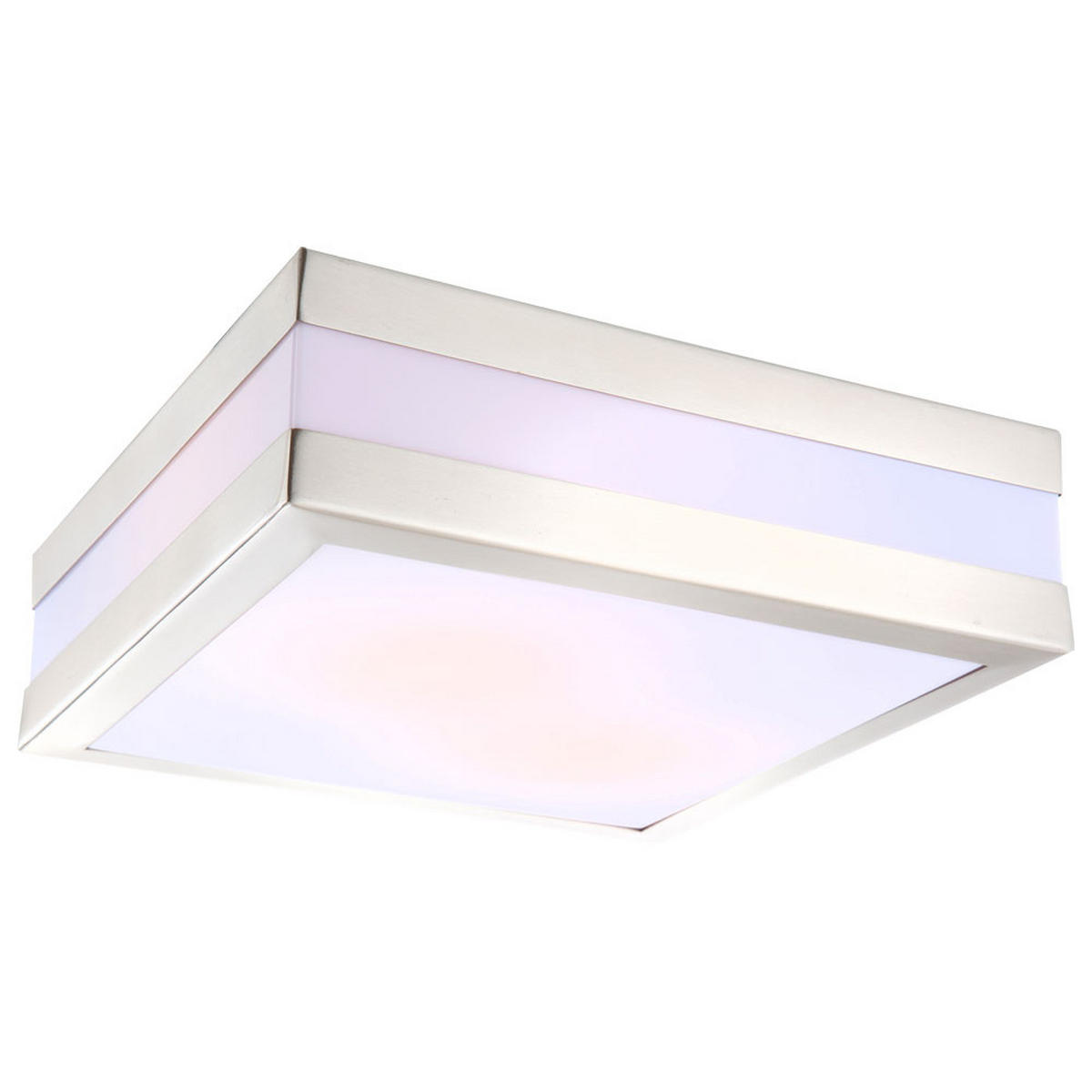 LED AUßENDECKENLEUCHTE Edelstahl Silber CREEK - Silberfarben, Metall (28.5/28.5/8.5cm) - Globo Lighting
