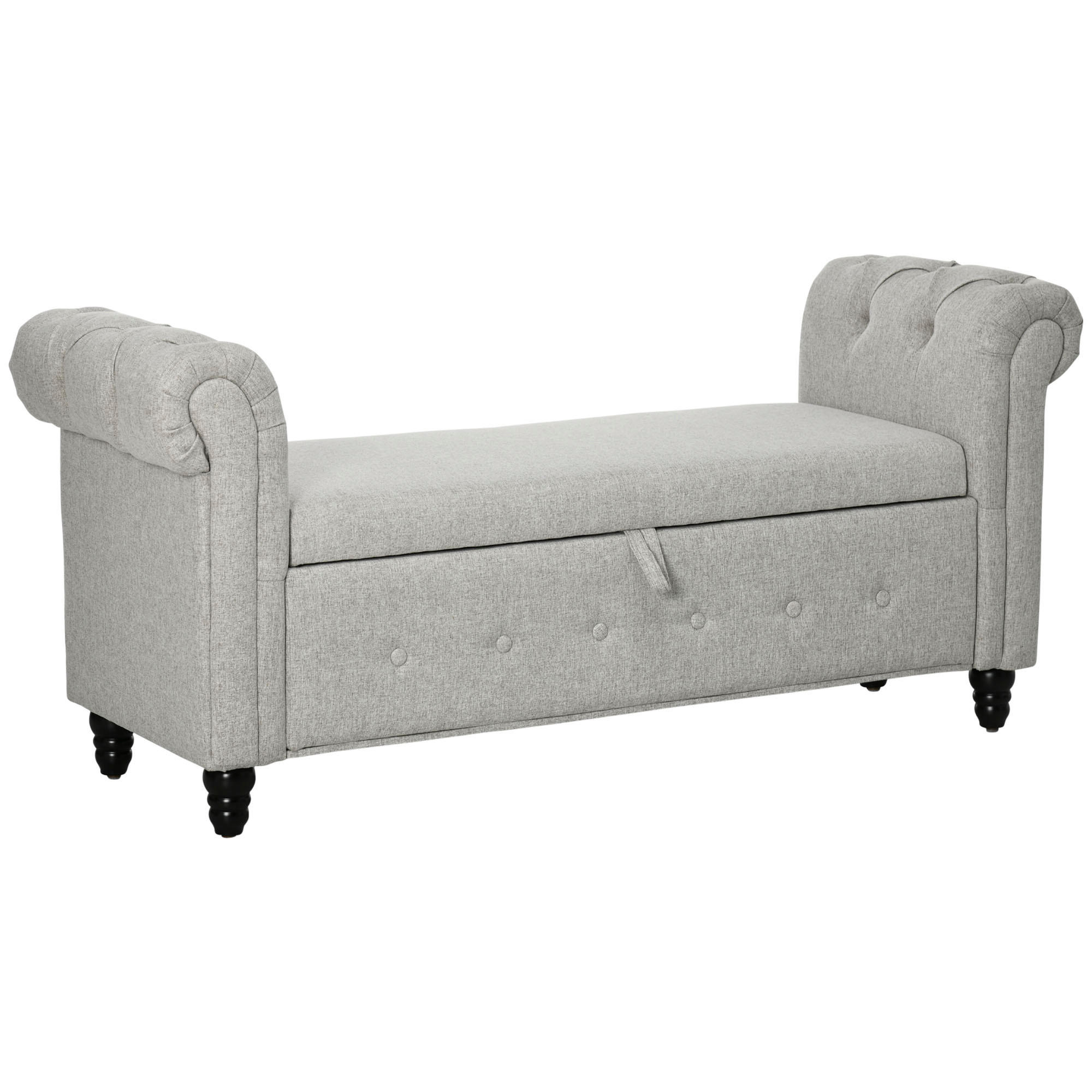 TRUHENBANK DE-16371 2-in-1 mit Stauraum Grau - Grau, Textil (146.5/72/49cm) - ComfortXL