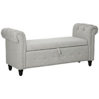 TRUHENBANK DE-16371 2-in-1 mit Stauraum Grau - Grau, Textil (146.5/72/49cm) - ComfortXL