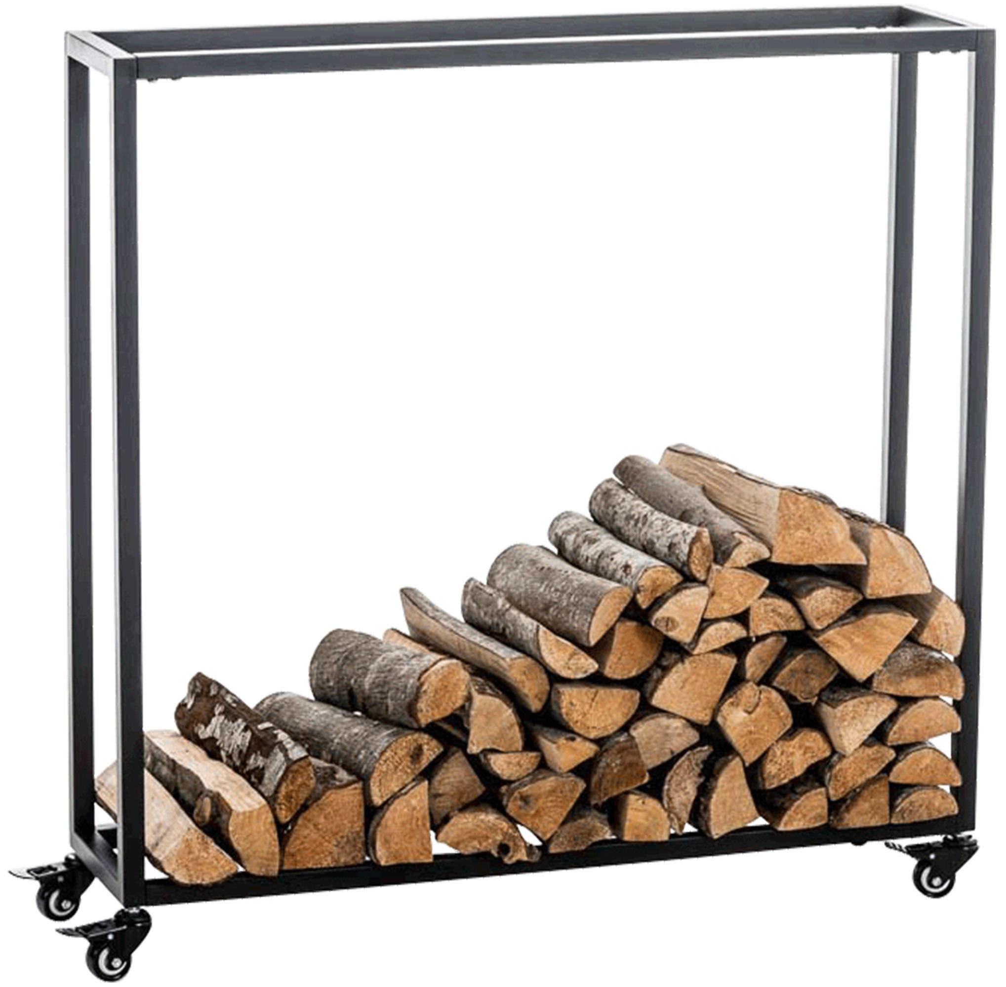 Deluke Kaminholzregal Schwarz 100x100x25 cm