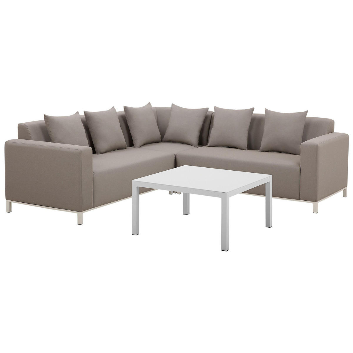 LOUNGE SET 5-Sitzer cremeweiß linksseitig modular Belize - Creme, Textil - Beliani