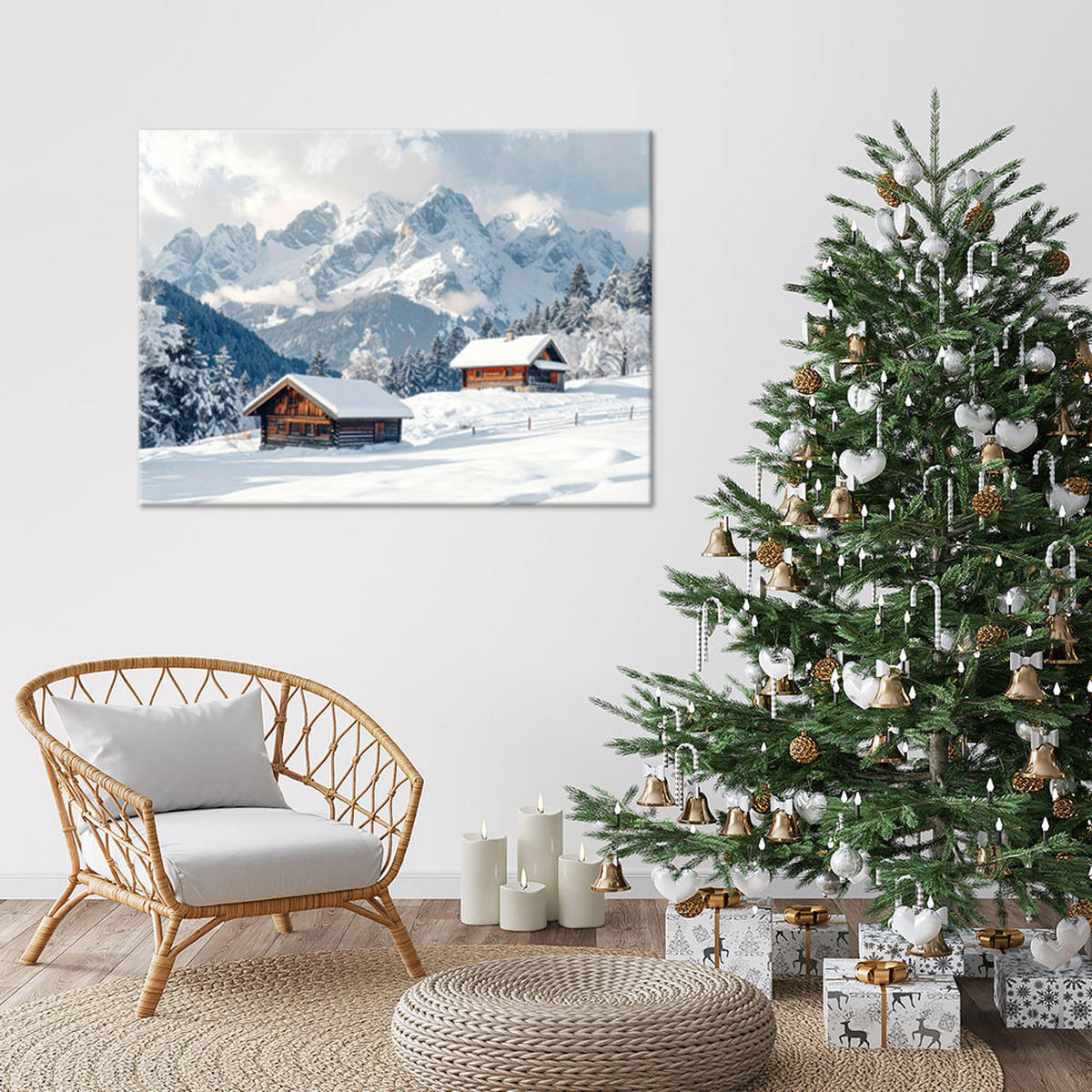 LEINWANDBILD Weihnachten 60x40cm - Weiß, Textil (60/40cm) - Feeby