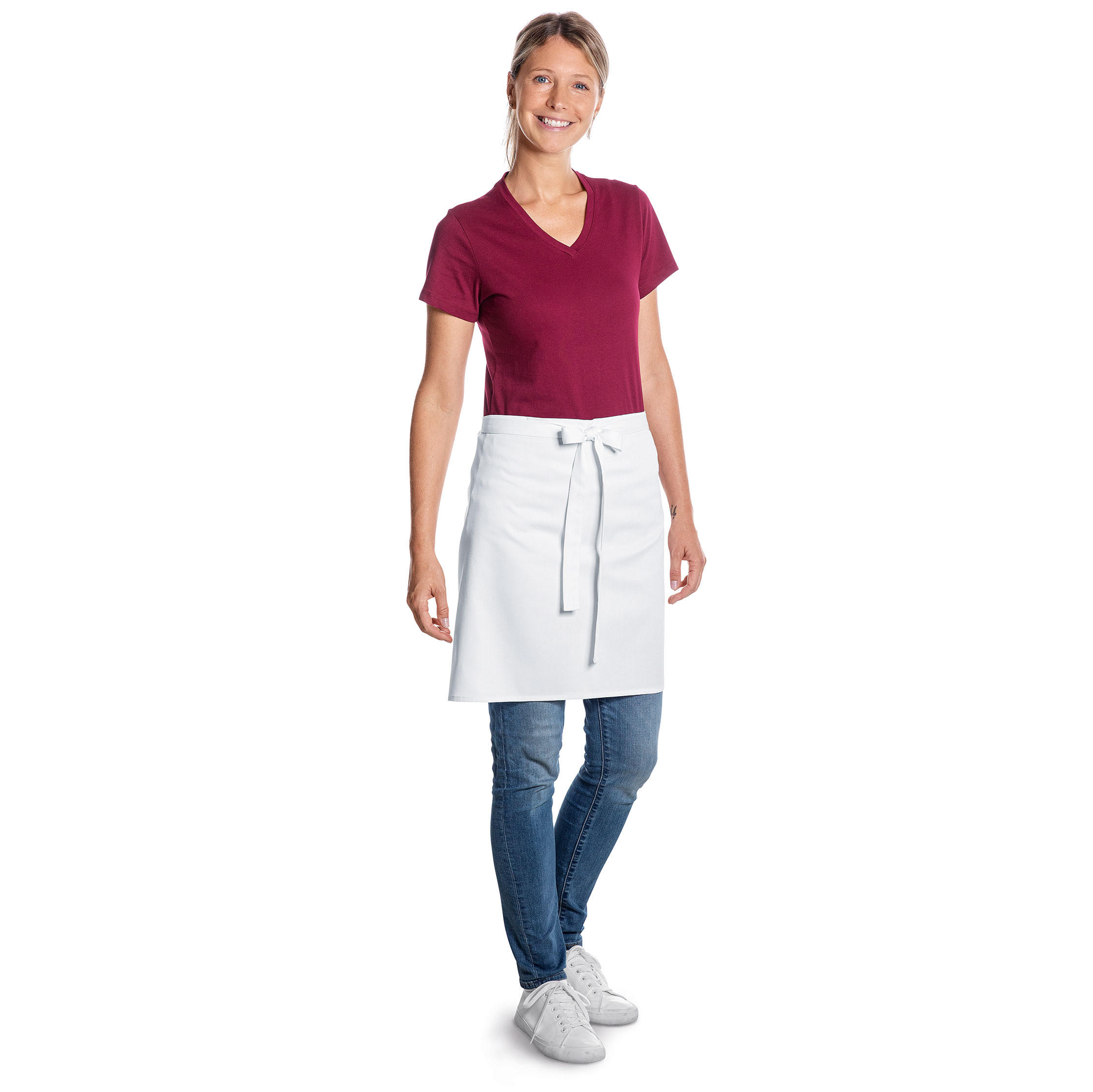 SCHÜRZE , Einheitsgröße, 65% Polyester, 35% Baumwolle, Weiß - Weiß, Textil (50/80cm) - Zollner