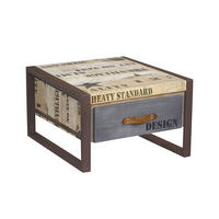 COUCHTISCH Mango 60x60x40 natur bedruckt FACTORY #127 - Naturfarben, Holz (60/60/40cm) - Massivmoebel24