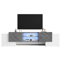 TV-ELEMENT mit LED und Stauraum 180 x 40 x 46,5 cm Weiß Grau - Weiß, Holzwerkstoff (40/46.5/180cm) - Beauniv