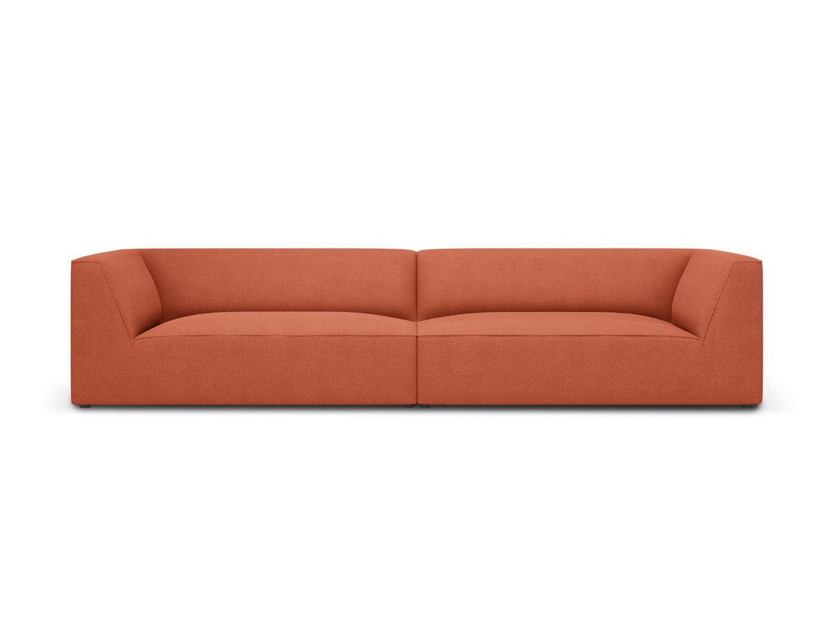 SOFA Ruby aus strukturiertem Stoff koralle 4 Sitzplätze - Koralle, Textil (302/69/93cm) - Micadoni