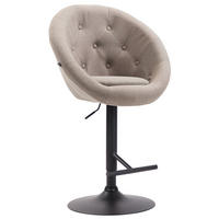 BARHOCKER Stoff taupe - Taupe/Schwarz, Textil/Metall (65/107/57cm) - CLP