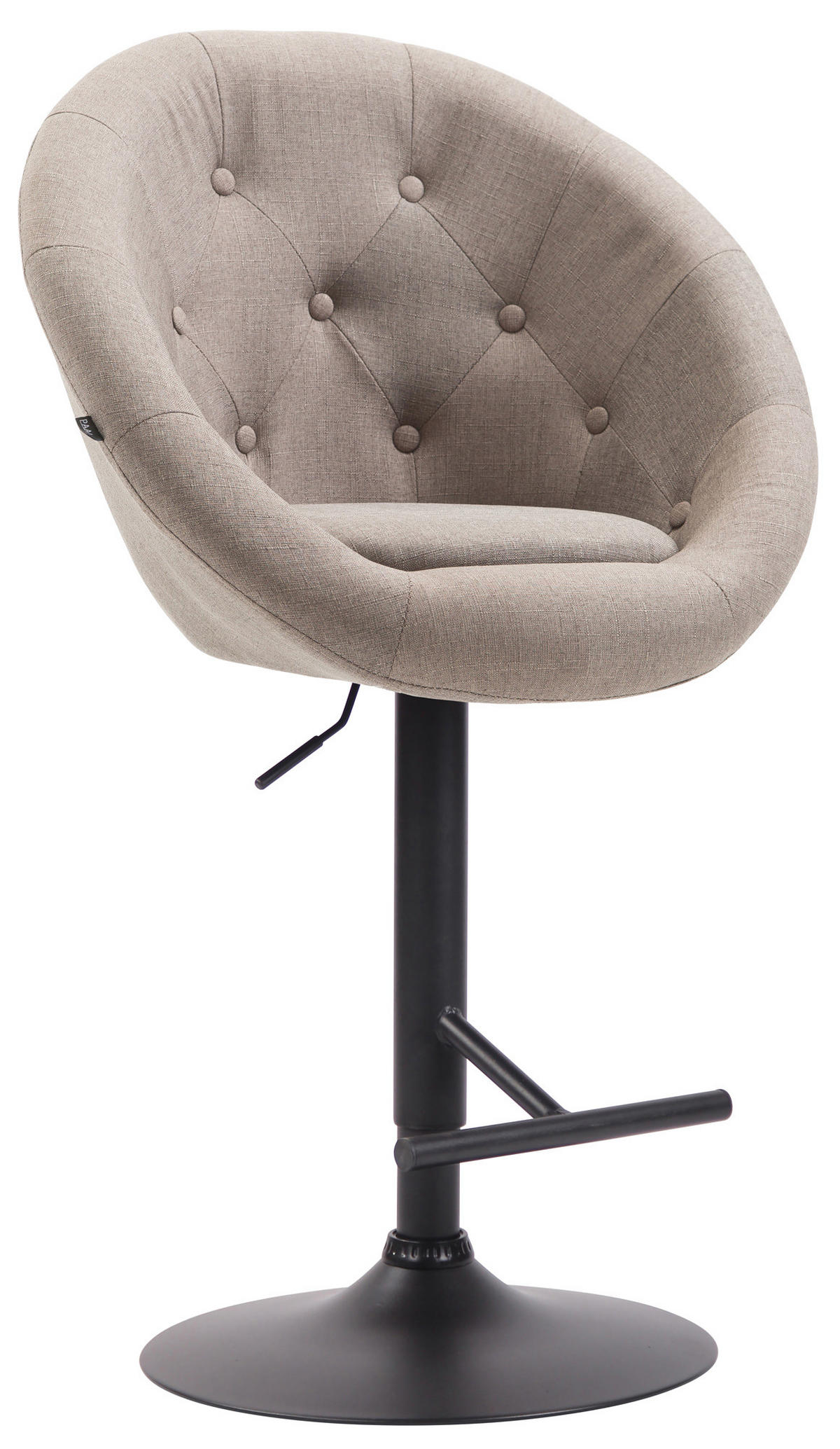 BARHOCKER Stoff taupe - Taupe/Schwarz, Textil/Metall (65/107/57cm) - CLP