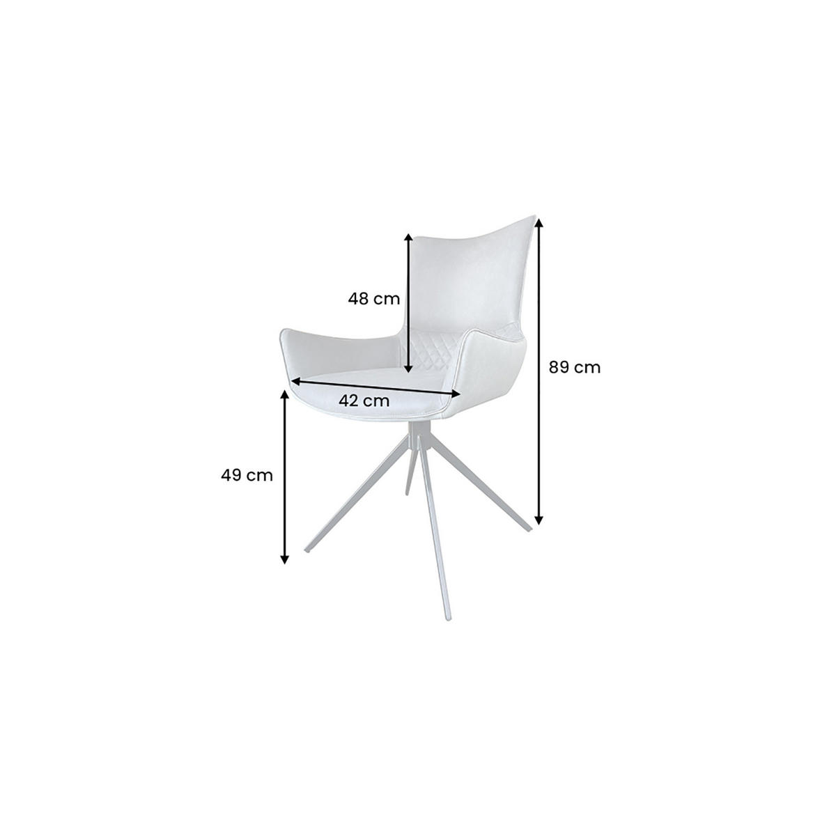 STUHL ALPINE Microfaser Grau 90 cm - Schwarz/Grau, Textil/Metall (58/89/65cm) - riess-ambiente