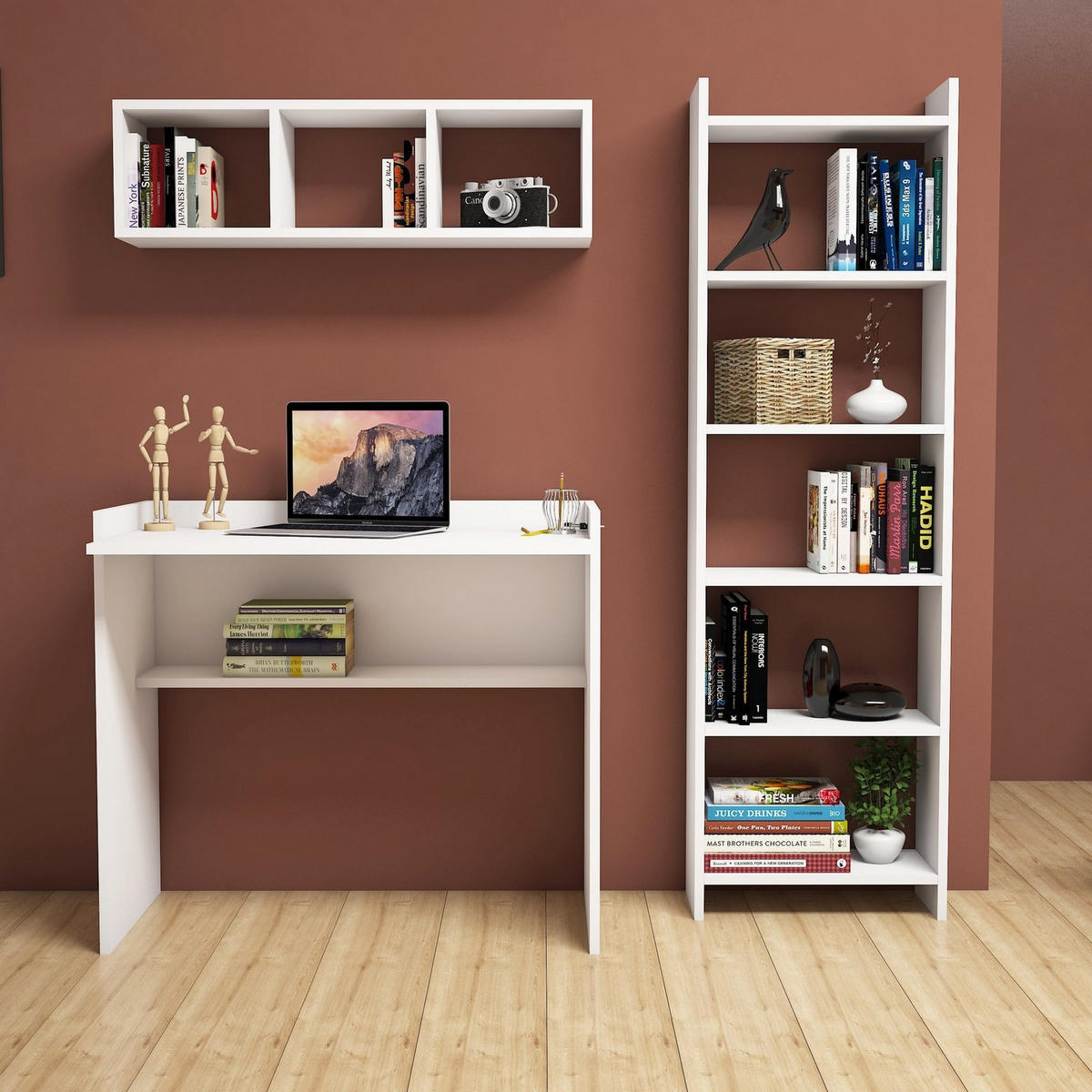 SCHREIBTISCH matilda weiss - Weiß, Holz (90/58/80cm) - Habitat Garten