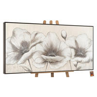 GEMÄLDE Blumen II Schattenfugenrahmen grau 120x60 cm - Grau, Holz (120/60cm) - YS-art gallery
