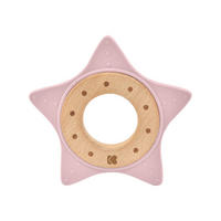 BEISSRING Star rosa Zahnhilfe, Greifling, ab Geburt - Rosa, Holz (11/11cm) - Kikka boo