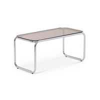 COUCHTISH Amaya aus Metall im modernen Stil mit brauner Glasplatte - Braun/Grau, Metall (90.5/45/43cm) - Sicaan