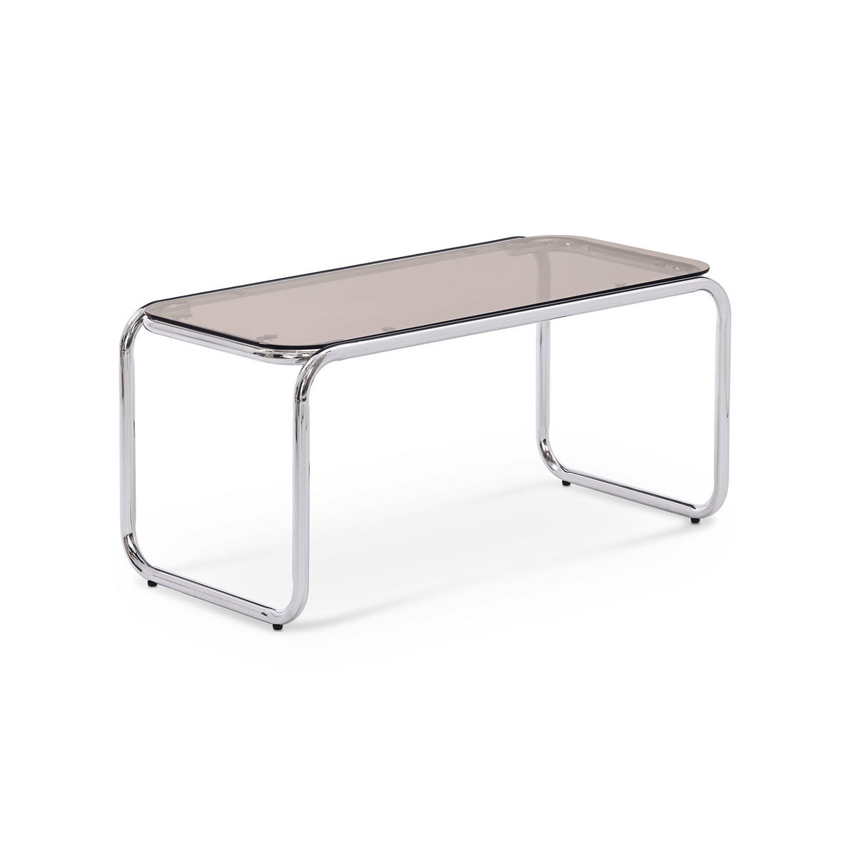 COUCHTISH Amaya aus Metall im modernen Stil mit brauner Glasplatte - Braun/Grau, Metall (90.5/45/43cm) - Sicaan