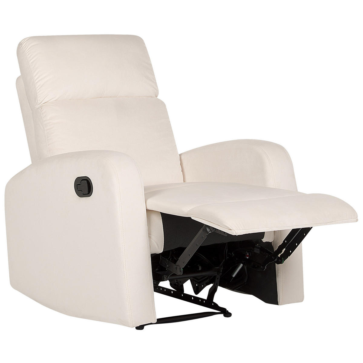 SESSEL Samtstoff creme manuell verstellbar Verdal - Weiß, Textil (76/102/62cm) - Beliani