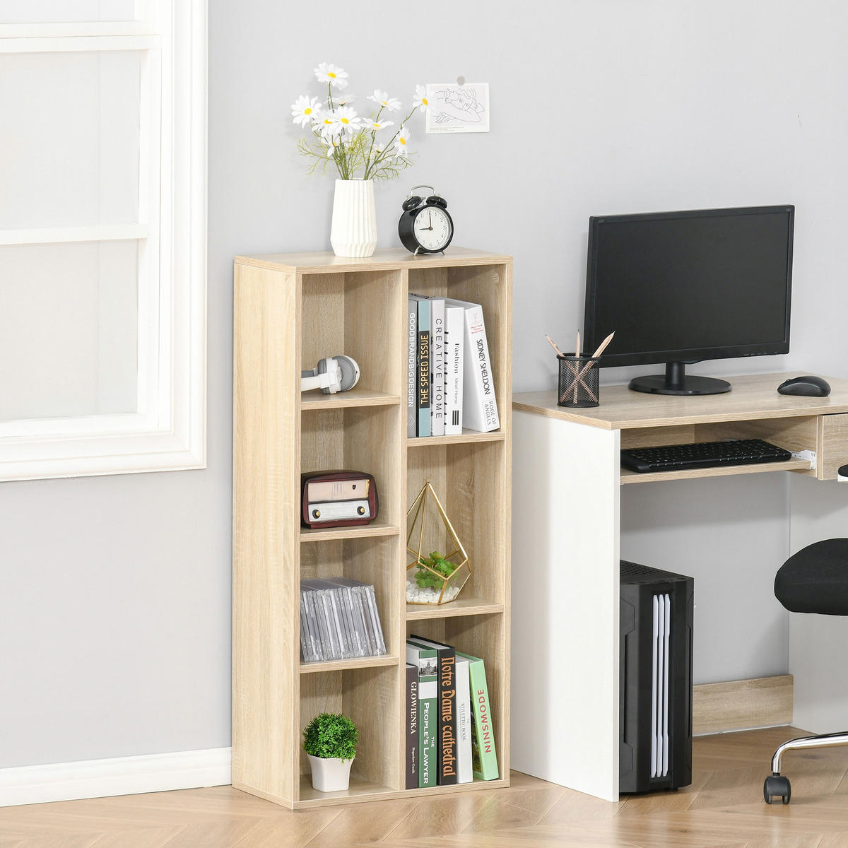 REGAL DE-15513 7 Würfel, 50/24/106 cm Naturholz - Naturfarben, Holzwerkstoff (50/106/24cm) - ComfortXL