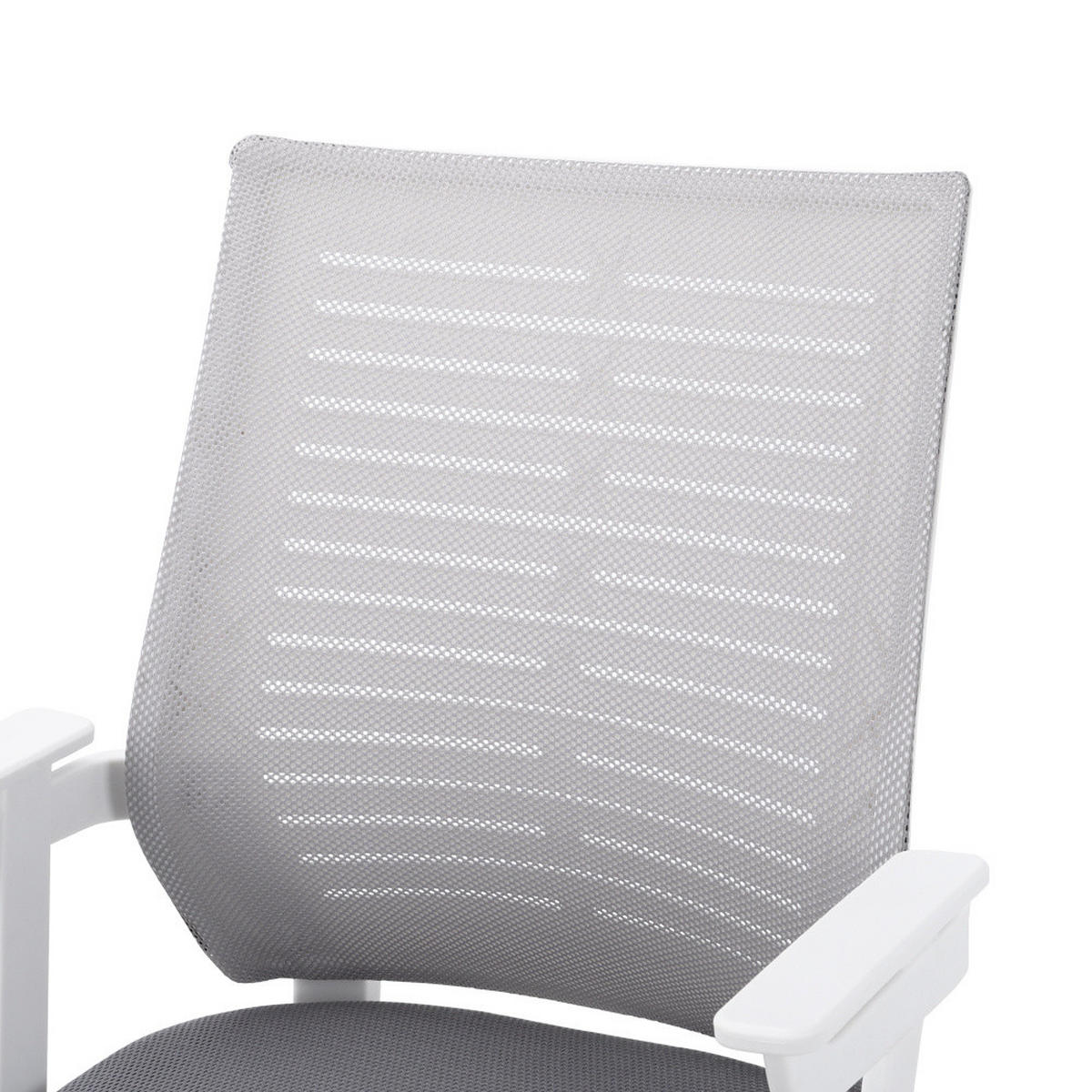 BÜROSTUHL 58/55/93 cm Ergonomisch Metall Grau - Weiß/Grau, Kunststoff/Textil (58/93/55cm) - Livingandhome