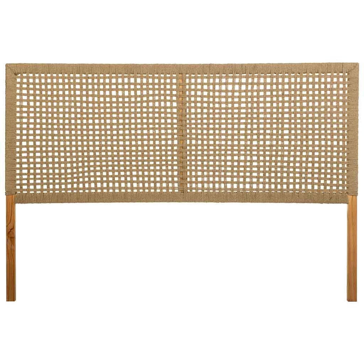 BETTKOPFTEIL aus Holz und geflochtenem Seil, braun, 160x3x110 - Braun, Holz (160/3cm) - Wanderlust