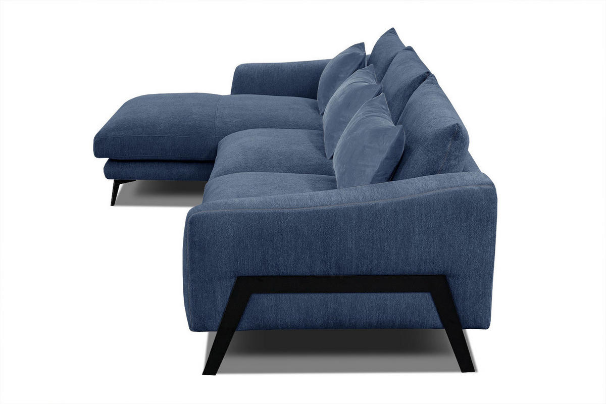 ECKSOFA WINTER 4-Sitzer, dunkelblau - Schwarz/Dunkelblau, Holzwerkstoff/Textil (158/269cm) - Courtois Laville