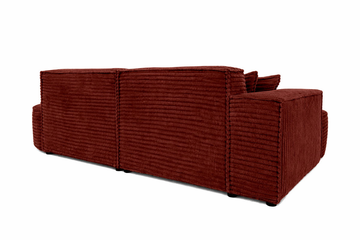 ECKSOFA L-Form, Cordstoff Velo, Kupfer, Links, Modena Studio - Orange, Holz (236/165cm) - Kaiser Möbel