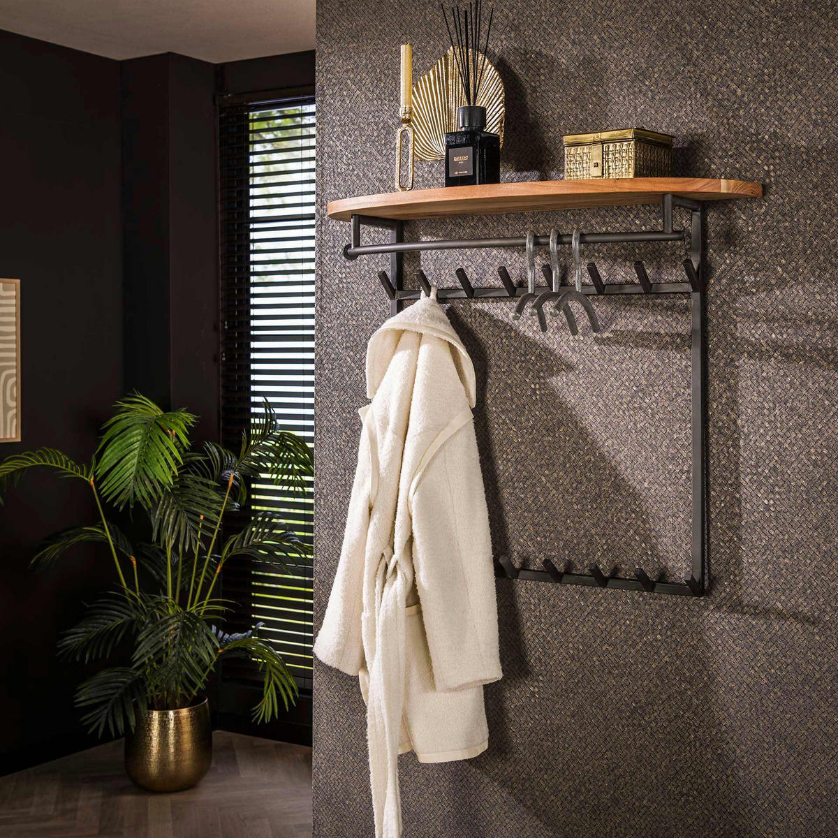 WANDGARDEROBE Hut Braun 30/100/80 cm - Braun, Holz (100/80/30cm) - Hoyz Collection