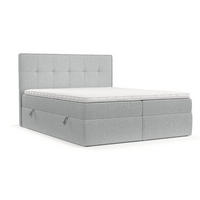 BOXBETT Mireo 140/200 cm Hellgrau im Riva Stoff - Hellgrau/Schwarz, Holz/Holzwerkstoff (140/200cm) - AltaBeds