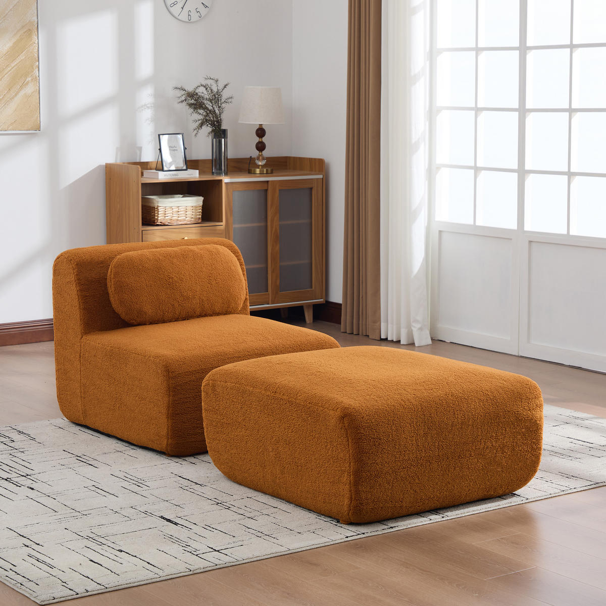 SOFA Chenille Caramel rutschfest - Orange, Textil (79/71/177cm) - WISHDOR